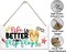 Life Is Better in Flip Flops Wood Sign - Hanging Home Decor, Printed Wall Art, Summer Beach House Indoor or Outdoor Decoration